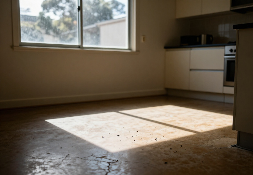 Cockroaches in a Condell Park kitchen before treatment